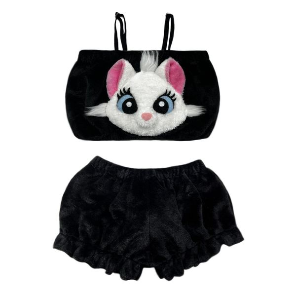 ست نیم تنه و شلوارک زنانه مدل cute cat-01