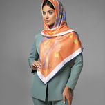 روسری طرح گوزن جنگل و ستاره های شب نارنجی