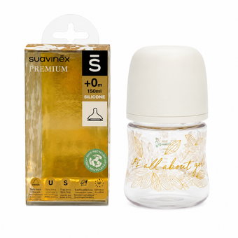 🍼 شیشه شیر سواوینکس (Suavinex) پرمیوم بدو تولد 150 میلی‌لیتر
