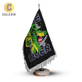 پرچم رومیزی بازی ماینکرافت (Minecraft) کد 11 - ریشه تک (رنگ انتخابی) مخمل پایه سنگی