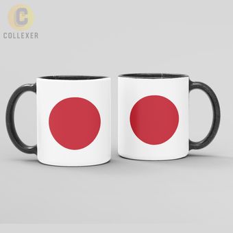 ماگ طرح پرچم کشور ژاپن (Japan) - (سفید ، مشکی ، حرارتی)