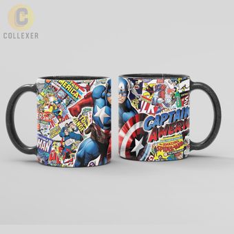 ماگ کاپیتان آمریکا (Captain America) کد 01 (معمولی ، مشکی ، حرارتی)