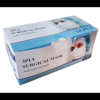 ماسک 50 عددی سفید - آبی_ مشکی SB1