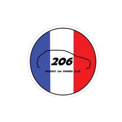 استیکر ماشین مدل آرم فرانسوی 206