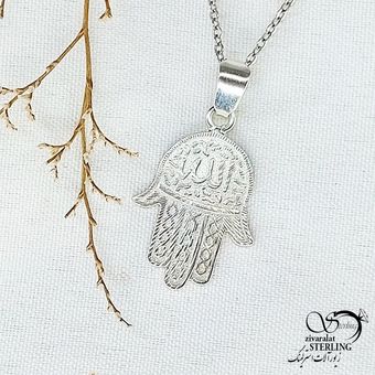 گردنبند نقره آویز طرح دست عیار925 ایتالیا  کد 12088