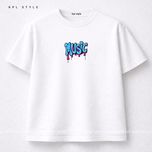 تیشرت باکسی نخ پنبه با طرح MUSIC | فیت آزاد | کد 1456