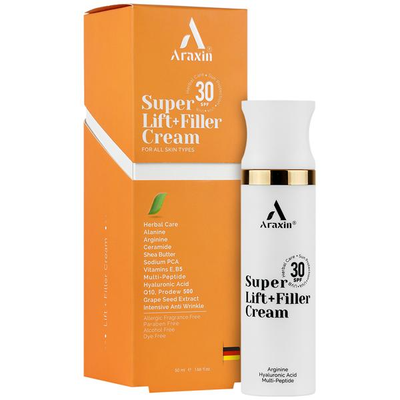 کرم سوپر لیفت آراکسین حاوی فیلر گیاهی با SPF 30 مناسب انواع پوست حجم 50 میلی لیتر