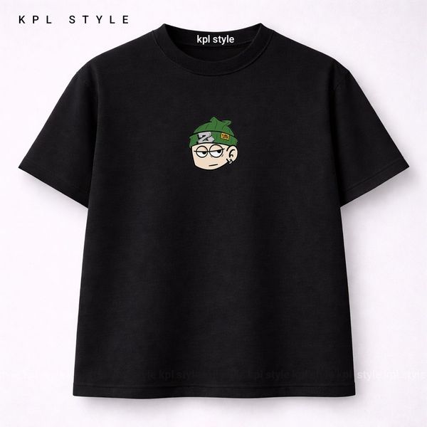 تیشرت باکسی نخ پنبه با چاپ پینترستی | رنگ ثابت | کد 1457