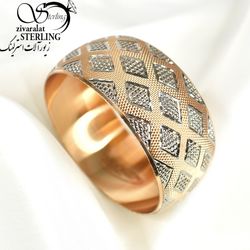 تک پوش رزگلد طرح 28میل طلا مدل لوزی کد122