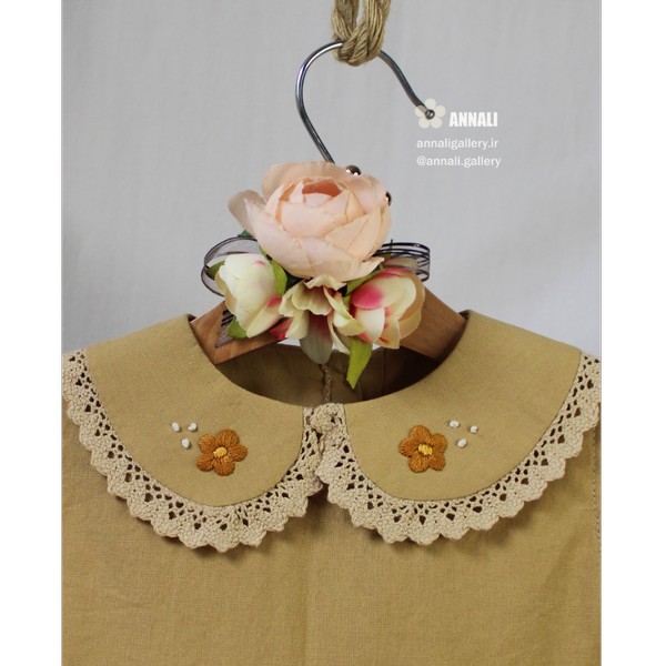 پیراهن دخترانه مِمُل رنگ عسلی