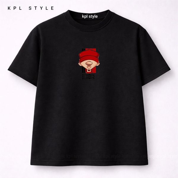 تیشرت باکسی نخ پنبه با طرح مرد ژاپنی | بدون آبرفت | کد 1458