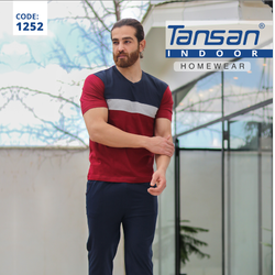 ست لباس راحتی تیشرت و شلوار مردانه تنسان - کد 1252