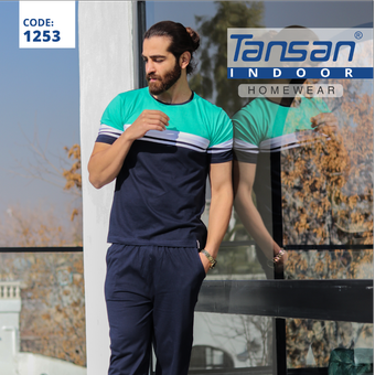 ست لباس راحتی و منزل تیشرت و شلوار تنسان - کد 1253