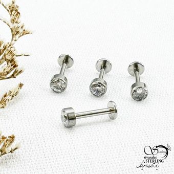 پیرسینگ لب نگین دار مارک استیل با کد 12561