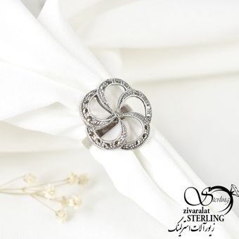 انگشتر نقره طرح گل زیبا زنانه کد:1268
