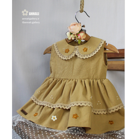 پیراهن دخترانه مِمُل رنگ عسلی