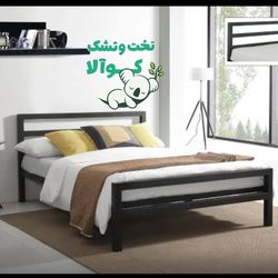 تخت خواب دونفره آبنوس تمام فلز کوالا