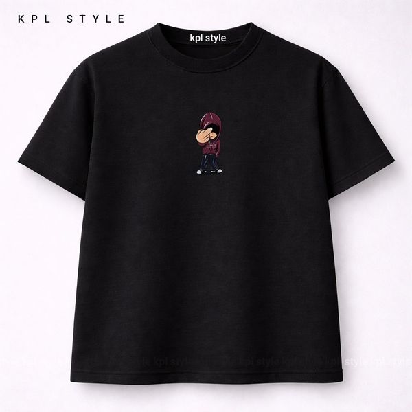 تیشرت باکسی 100٪ پنبه با چاپ مینیمال | فیت آزاد | کد 1441