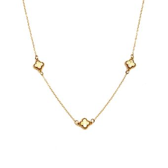 گردنبند  زنانه ونکلیف سه گل تراش مینیمال