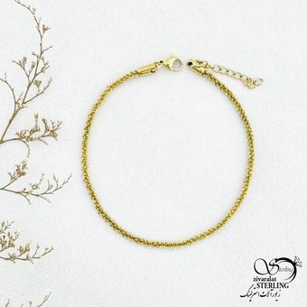 پابند استیل خاویاری طرح طلا کد 12722