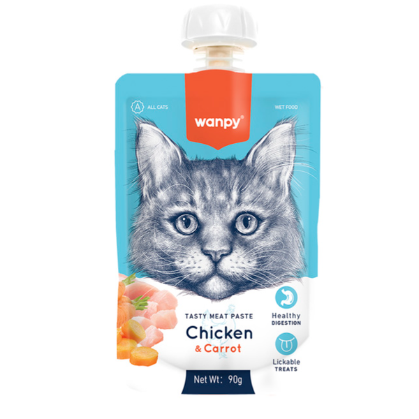 پودینگ گربه‌ی ونپی با طعم مرغ و هویج / Wanpy cat pudding with chicken and carrots flavor