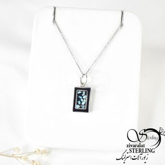 گردنبند نقره با رزین زنانه 925عیار کد 1292