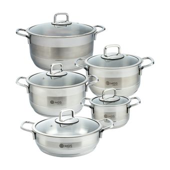 سرویس قابلمه و تابه استیل 10 پارچه ام جی اس مدل CWS2112 