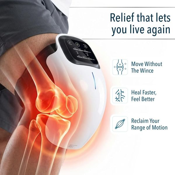 ماساژور زانو هوشمند HEATED KNEE MASSAGER (4کاره لیزر مادون قرمز ماساژ و حرارت)