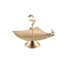 شیرینی خوری مربع یک طبقه مدل استیل گلد کد GK807125