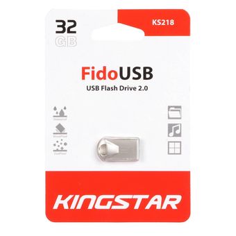 KingStar Fido KS218 USB2.0 Flash Memory - 32GB (گارانتی متین) نقره ای