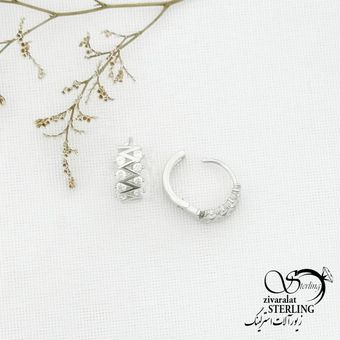 گوشواره نقره ایتالیا طرح زیک زاک کد 13193