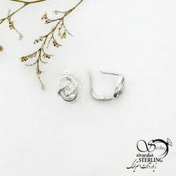 گوشواره نقره ایتالیا طرح مربعی با کد 13194