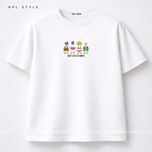 تیشرت باکسی 100٪ پنبه با چاپ مینیمال گرافیکی | کد 1322