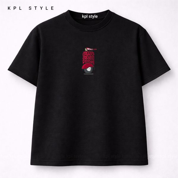 تیشرت باکسی 100٪ پنبه با چاپ مینیمال (Vespa) | کد 1323