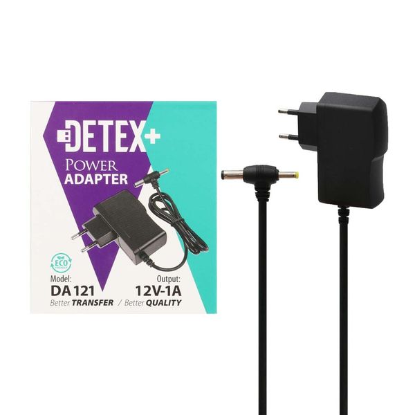 آداپتور 12 ولت 1 آمپر دوسر DETEX+ مشکی