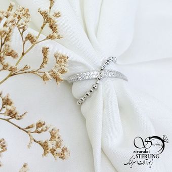 انگشتر نقره طرح ضرب دری با کد 13258