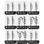 کابل تبدیل USB-C به USB-A و USB-C به لایتنیگ مدل crown 6in1 طول 1.20