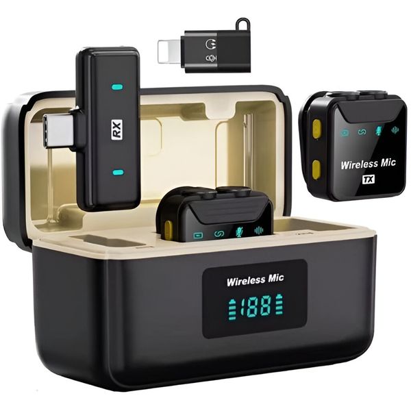 میکروفن یقه‌ای بی‌سیم مدل SX23 – مجموعه دو عددی