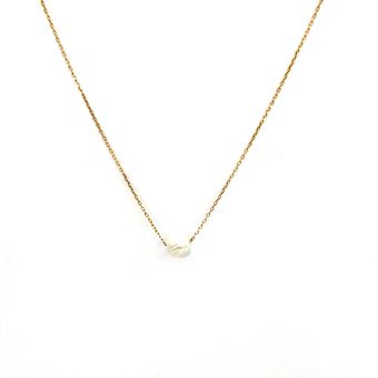 گردنبند طلا زنانه مدل مروارید تک