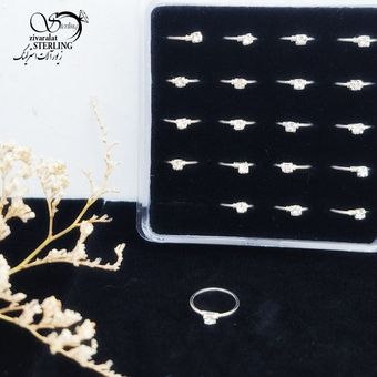 پیرسینگ تک نگین نقره با کد 13427