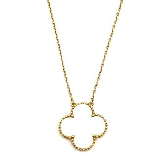 گردنبند طلا زنانه مدل ونکلیف بزرگ صدفی