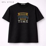 تیشرت باکسی 100٪ پنبه چیز های خوب زمان می‌برند | تنفس‌پذیر | کد 1462