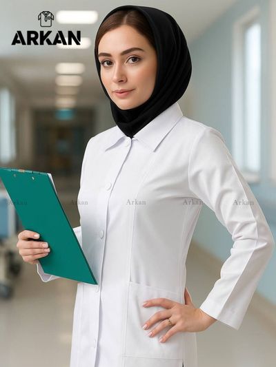 روپوش پزشکی یقه شکاری