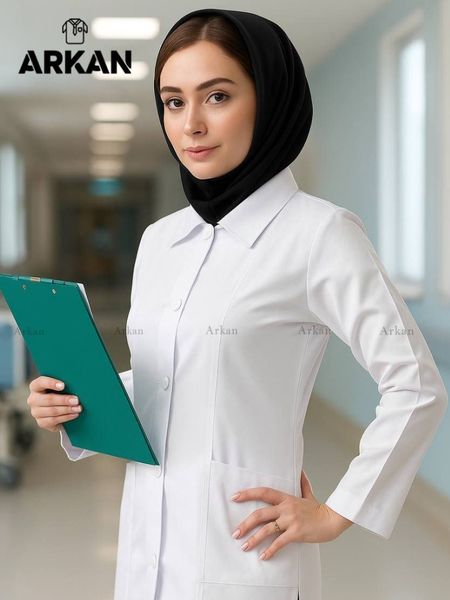 روپوش پزشکی یقه شکاری