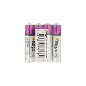 باتری نیم قلمی GigaCell-AAA مدل Max Power Heavy Duty شرینگ بسته 4 عددی