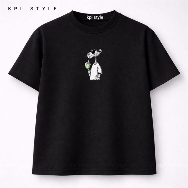 تیشرت باکسی طرح پلنگ صورتی 100٪ پنبه | کد 1380