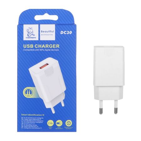 شارژر دیواری فست تک پورت DENMEN مدل DC30 12W