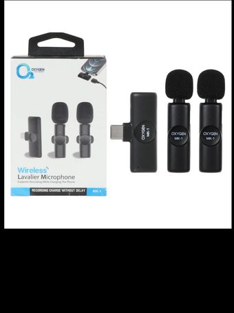 میکروفون یقه ای بی سیم Oxygen Type-C / Lightning مدل MK-1 (دو میکروفون)