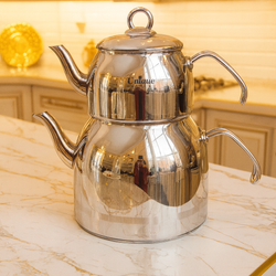 کتری و قوری استیل 3 لیتر لولهدار یونیک