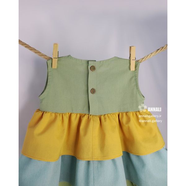 پیراهن دخترانه اِلی رنگ سبز